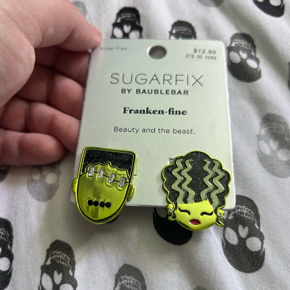 ▪️SOLD▪️Sugarfix by Baublebar ‘Franken-fine’ Beauty & the Beast Earring Set